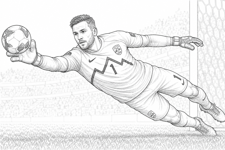 Jan Oblak – penjaga gawang – buku mewarnai