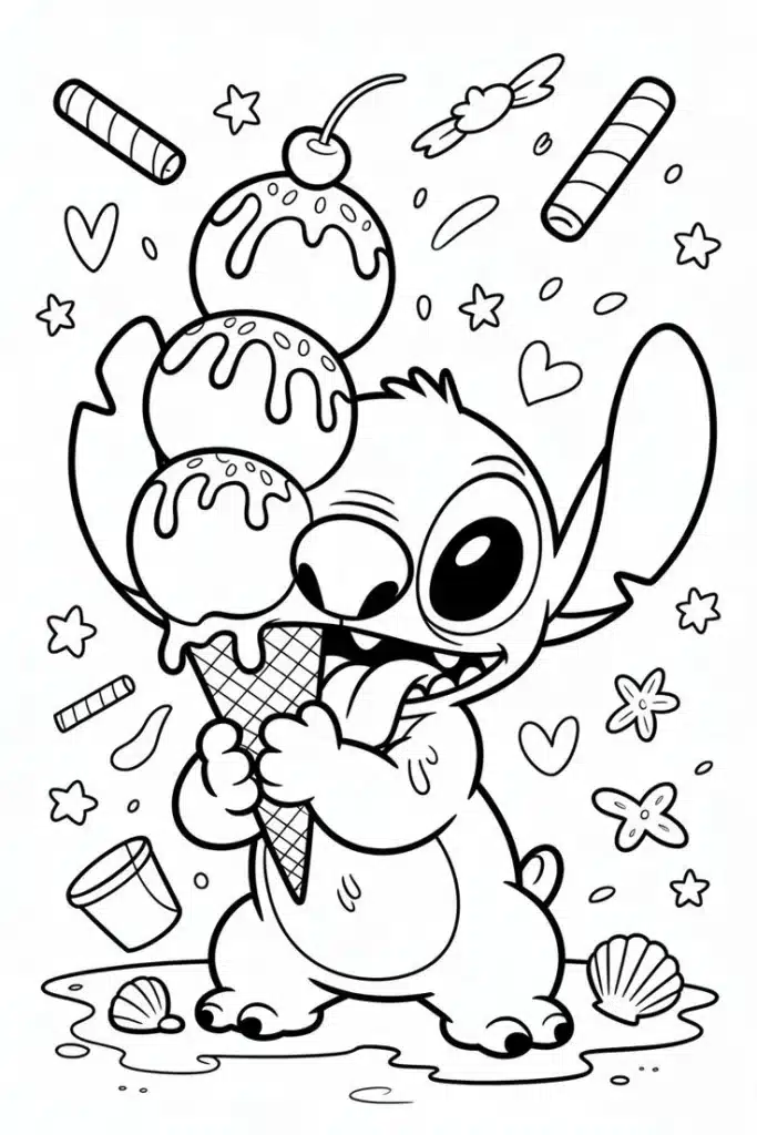 Морозиво Lilo Stitch – розмальовка