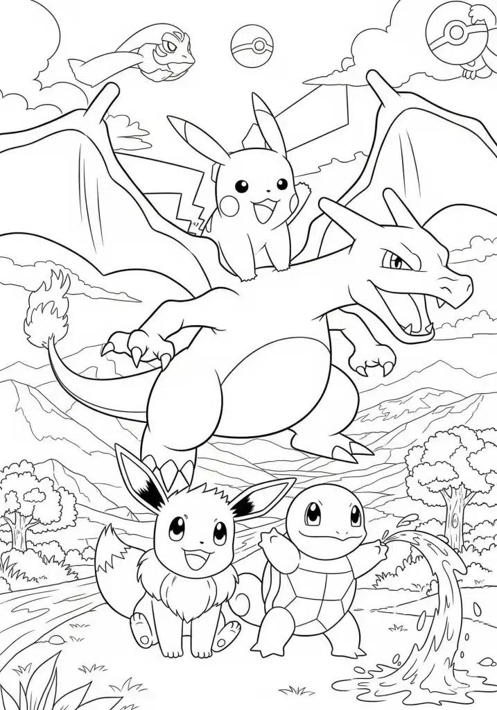 colouring page pokemoni