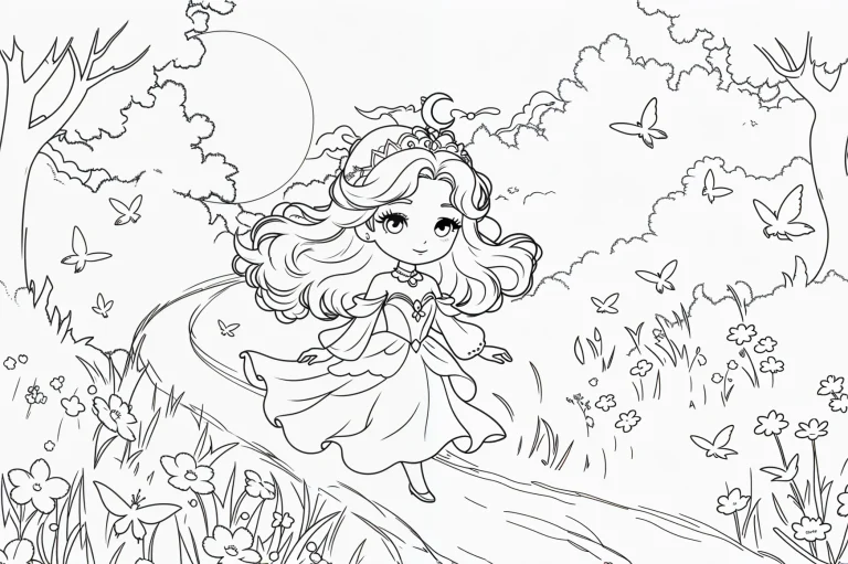 Princezna Lunara – Malvorlage