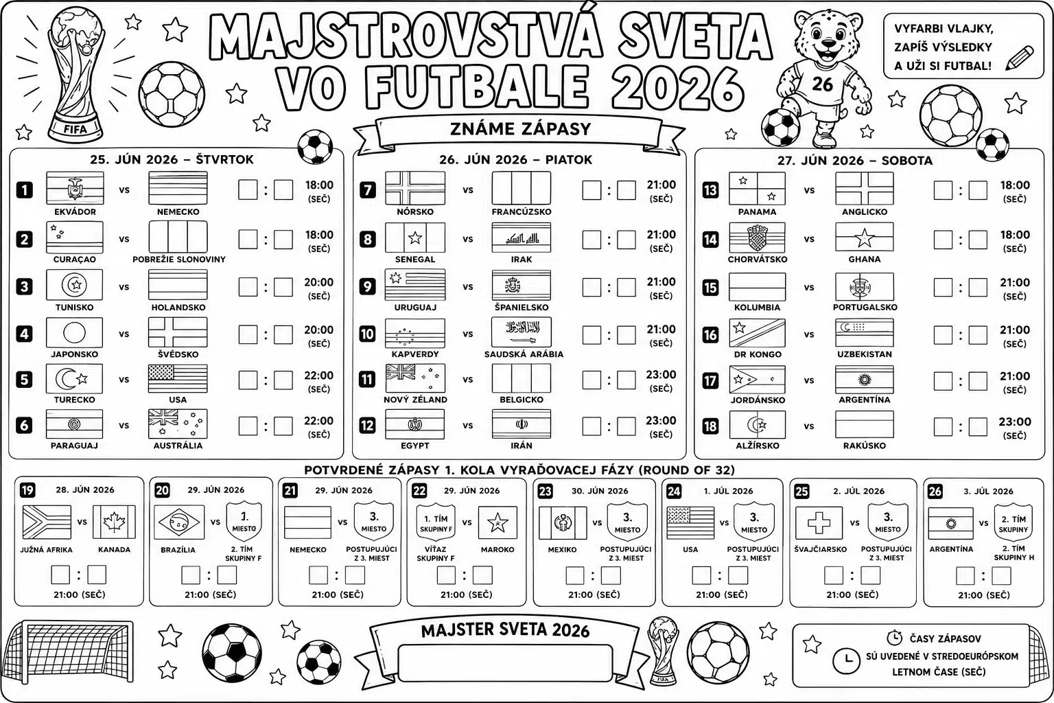 Harmonogram meczów piłkarskich FIFA 2026