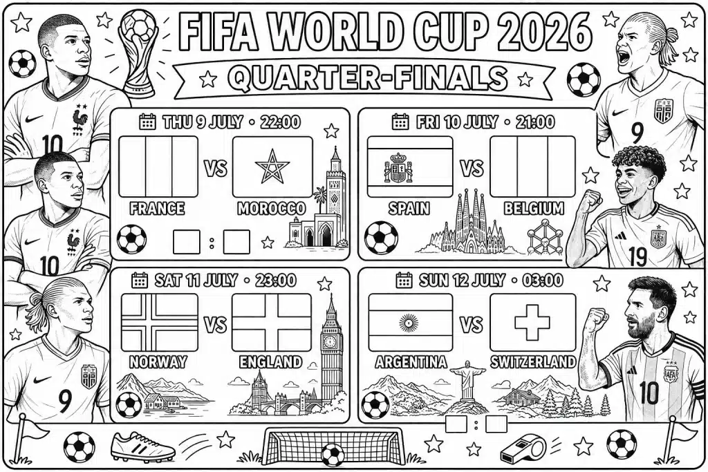 FIFA World Cup 2026 quarter-finals poster