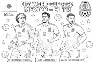Mexiko FIFA 2026 omaľovánka pre deti
