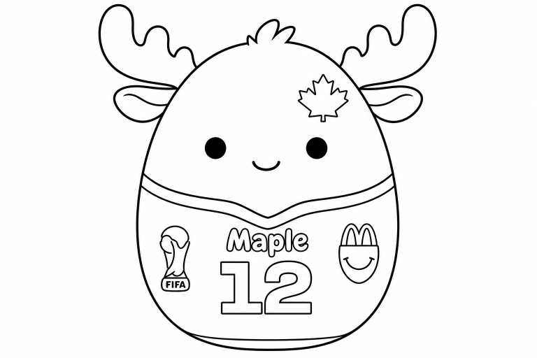 Squishmallow Maple Moose – colouring book