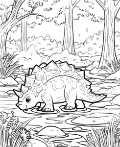Ankylosaurus v bažině – omalovánka