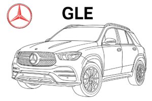 Auto Mercedes GLE – Malvorlage