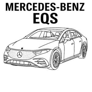 Mașina Mercedes Benz EQS – fișă de colorat