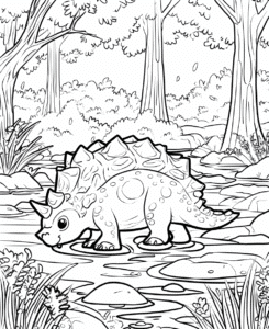 Ankylosaurus im Dschungel – Malvorlage