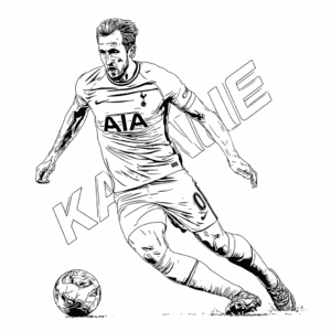 Harry Kane Nogomet Barvanje Stran - Brezplačno Printable Coloring Page – pobarvanka