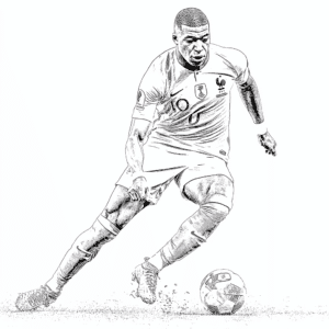 Barvna stran Kylian Mbappe nogomet – pobarvanka