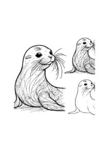 Seals – colouring page