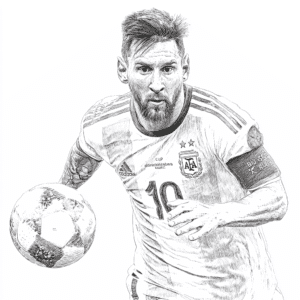 Lionel Messi nogometna barvna knjiga – pobarvanka