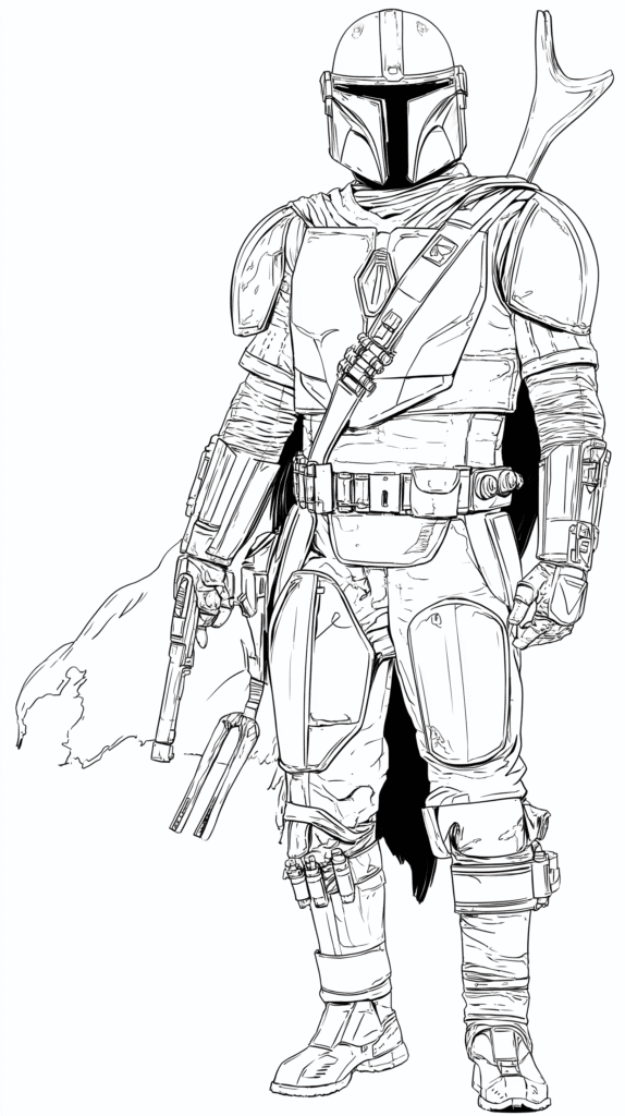 Mandalorian star wars – omaľovánka