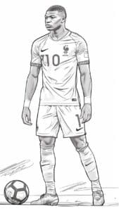 nogometaš Mbappe – pobarvanka