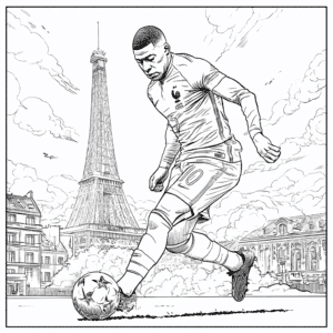 Mbappé mewarnai – halaman mewarnai