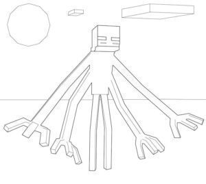 Mutant Enderman Minecraft – colouring page