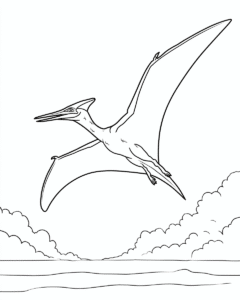 Fliegende Dinosaurier Pterodaktylus – Malvorlage