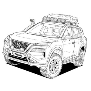 Geländewagen Nissan – Malvorlage