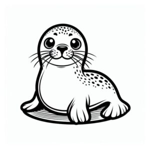 Seal with big whiskers – colouring page