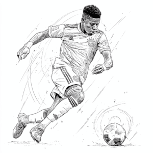 Vinicius Junior Nogometna barvna knjiga – pobarvanka