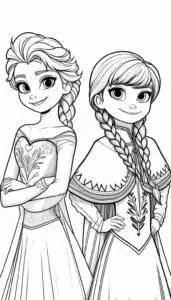 Anna a elsa – kolorowanka