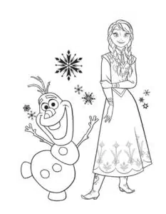 Anna a olaf – kolorowanka