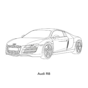 Pagina de colorat Audi R8 - pagina de colorat imprimabilă gratuit