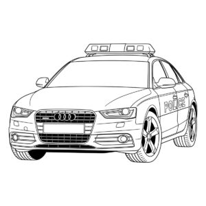 Audi policajne auto – omaľovánka