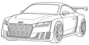 Audi rýchle auto – omaľovánka