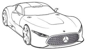 Mercedes-Auto mit 400d – Malvorlage