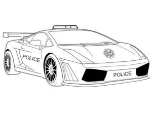 Poliția rutieră – fișă de colorat
