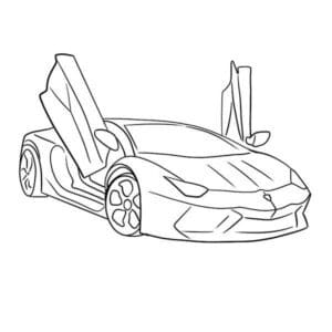 Auto mit Klapptüren – Malvorlage