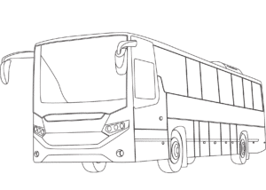Autobuz clasic – fișă de colorat