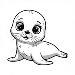 Baby seal – colouring page