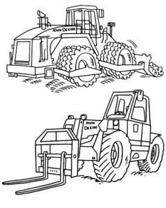 Excavator cu furcă – fișă de colorat