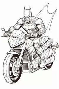 Batman na motorce – omalovánka