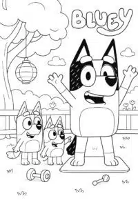 Bluey rozprávka Bandit s deťmi – fișă de colorat
