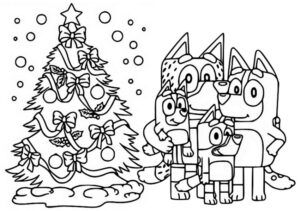 Bluey Märchen Weihnachten – Malvorlage