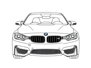 BMW samochód z przodu – kolorowanka