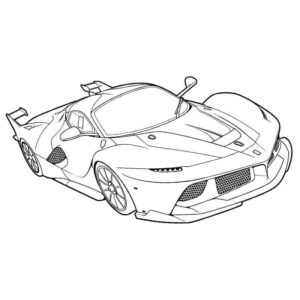Bugatti samochód z boku – kolorowanka