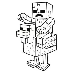 Chicken jockey characters – colouring page