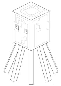 Octopus from Minecraft – colouring page