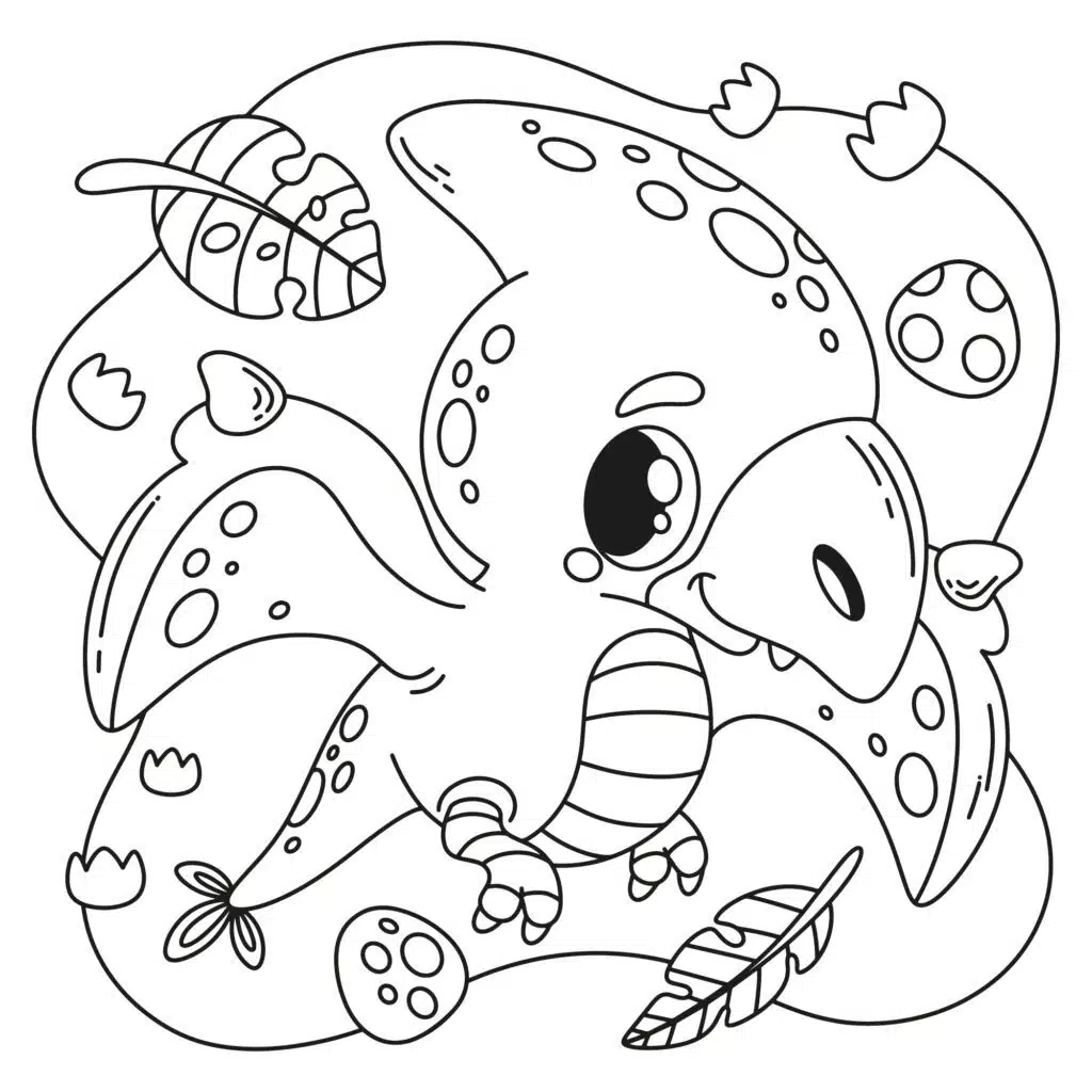 Dinosaurus pterodaktyl – omaľovánka