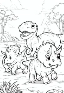 Dinosaurier zum Ausdrucken und Ausmalen für Kinder – Malvorlage