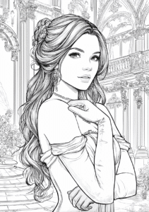 Dospělá princezna – omalovánka