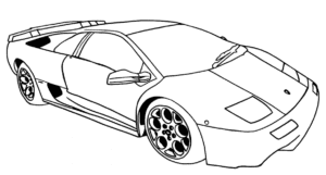 Mașină Ferrari cu faruri retractabile – fișă de colorat