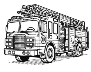 Feuerwehrwagen – Malvorlage