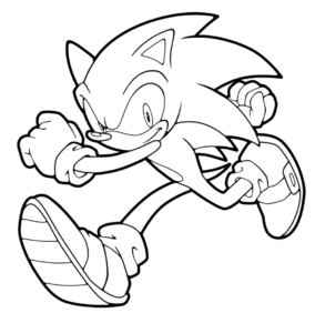 Jeż sonic bežiaci – kolorowanka