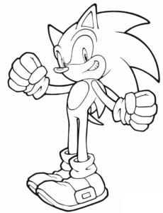 Jeż sonic s päsťami – kolorowanka