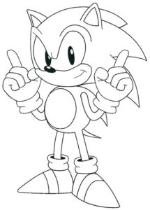 Jeż sonic s ukazovákmi – kolorowanka